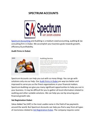 Accounting Services in Dubai | Spectrum Accounts