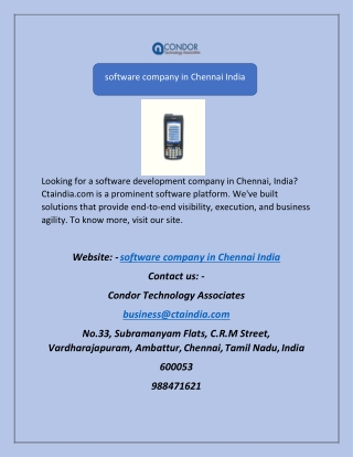 Software Company in Chennai India | Ctaindia.com