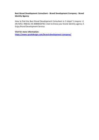 Best Brand Development Consultant - Brand Development Company