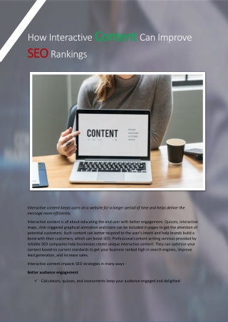 How Interactive Content Can Improve SEO Rankings PDF