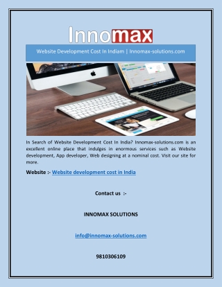 Website Development Cost In Indiam | Innomax-solutions.com