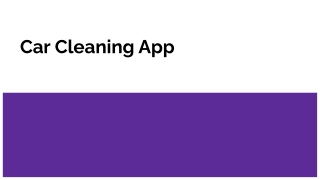 Car Cleaning App