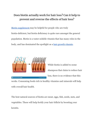 Does biotin actually work for hair loss