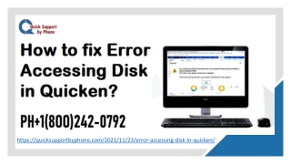 Help  1(8OO)242-0792, How to fix Error Accessing Disk in Quicken.