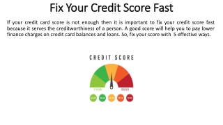 Fix Your Credit Score Fast