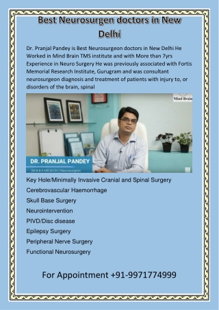 Best Neurosurgen doctors in New Delhi