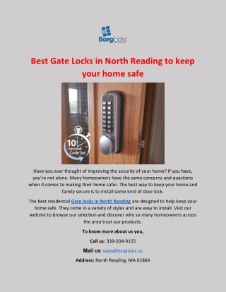 Best Gate Locks in North Reading to keep your home safe