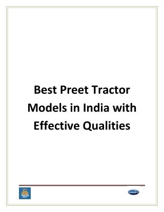Best Preet Tractor Models in India with Effective Qualities-converted