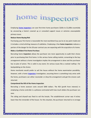 home inspectors