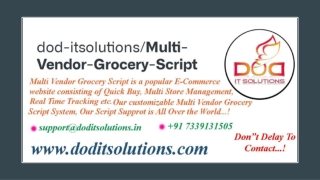 Readymade Best Multi Vendor Grocery Script - DOD IT SOLUTIONS