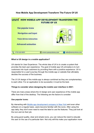 How Mobile App Development Transform The Future Of UX
