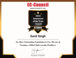 Mr. Sunil Singh - INSTRUCTOR OF THE YEAR