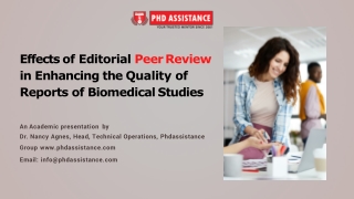Effects of Editorial Peer Review in Enhancing the Quality of Reports of Biomedical Studies - Phdassistance