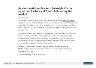 Avalanche Airbags Market Growth and Forecast by 2031