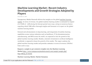 Machine Learning Market to Expand at a CAGR of ~27% | 2020-2030