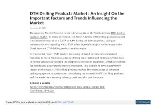 DTH Drilling Products Market - North America Industry Analysis 2031