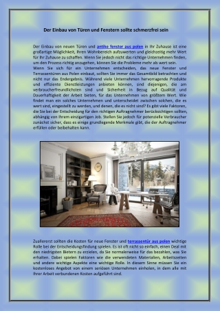 Der Einbau von Türen und Fenstern sollte schmerzfr-converted