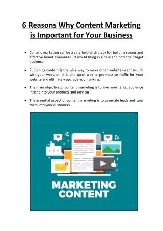 6 Reasons Why Content Marketing is Important for Your Business