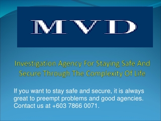 Investigation Agency For Staying Safe And Secure Through The Complexity Of Life