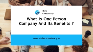 What Is One Person Company And Its Benefits ?