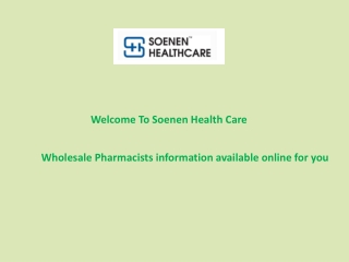 Wholesale Pharmacists information available online for you