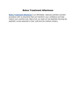 Botox Treatment Allentown