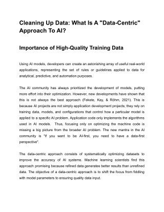 Cleaning Up Data_ What Is A Data-Centric Approach To AI