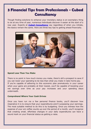 3 Financial Tips from Professionals - Cubed Consultancy-converted