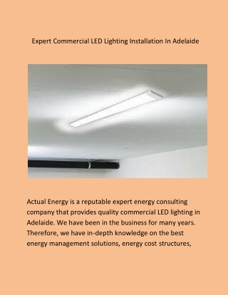 Expert Commercial LED Lighting Installation In Adelaide