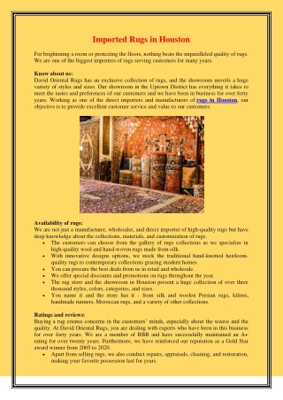 Imported Rugs in Houston