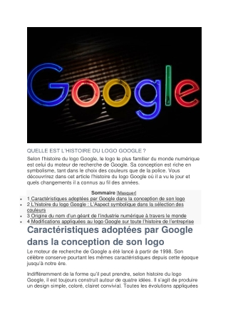 C'est quoi l'histoire du logo google ?