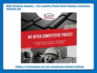 BRS Roofing Supply For Metal Roof Supply Company