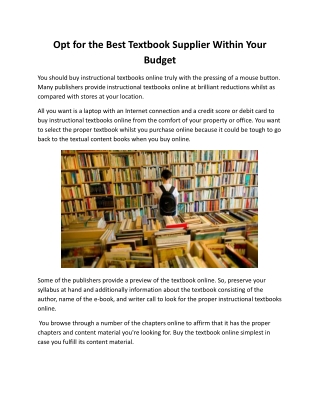 Opt for the Best Textbook Supplier Within Your Budget.docx