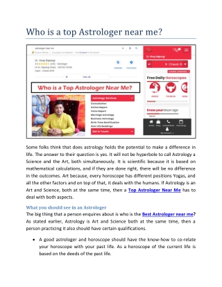 top Astrologer near me