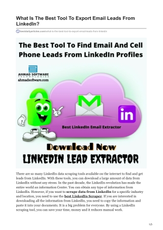 What Is The Best Tool To Export Email Leads From LinkedIn
