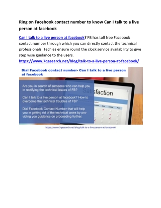 Ring on Facebook contact number to know Can I talk to a live person at facebook