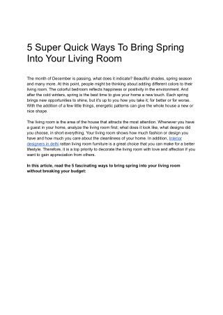 5 Super Quick Ways To Bring Spring Into Your Living Room