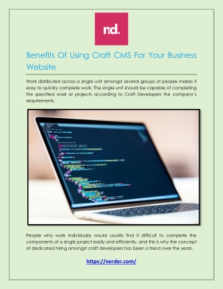 Benefits Of Using Craft CMS For Your Business Website