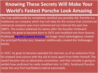 World's fastest Porsche