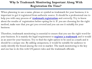 Why Is Trademark Monitoring Important Along With Registration On Time?