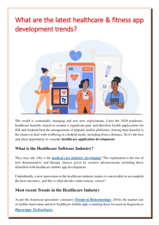 What are the latest healthcare & fitness app development trends