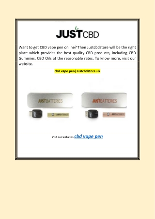 cbd vape penJustcbdstore.uk