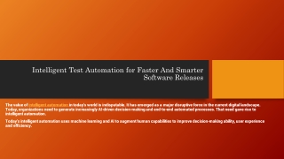 Intelligent Test Automation