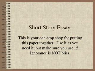 Short Story Essay