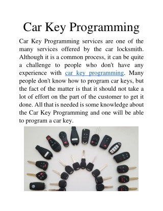 Car Key Programming