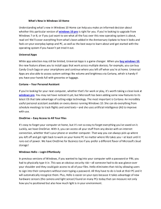 What's New in Windows 10 Home