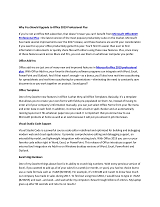 Why You Should Upgrade to Office 2019 Professional Plus