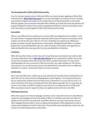 The Amazing Benefits of Office 2019 Professional Plus