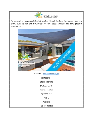 Find The Best Sail Shade Triangle At A Low Price  Shade Matters