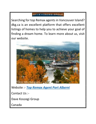 Top Remax Agent Port Alberni  dkg.ca